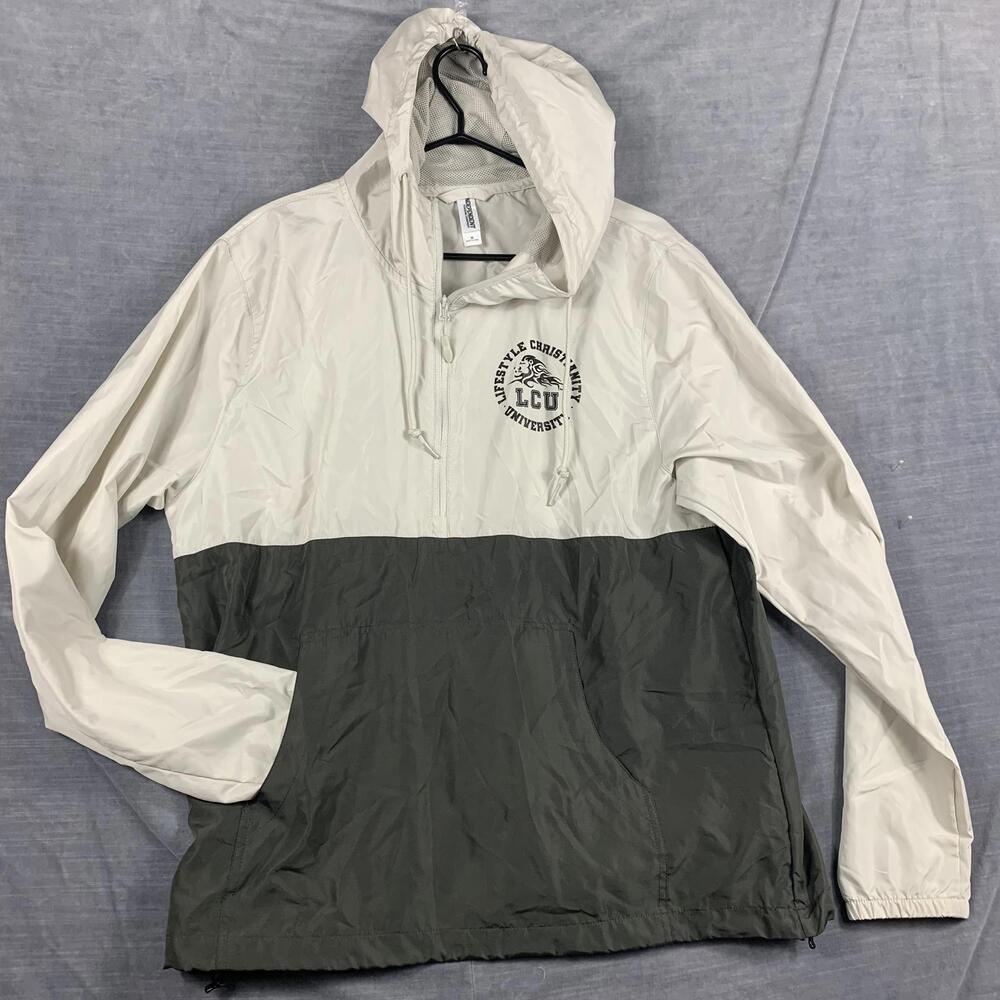 Lifestyle Christianity University Size M Hooded 1/4 Zip Windbreaker Jacket